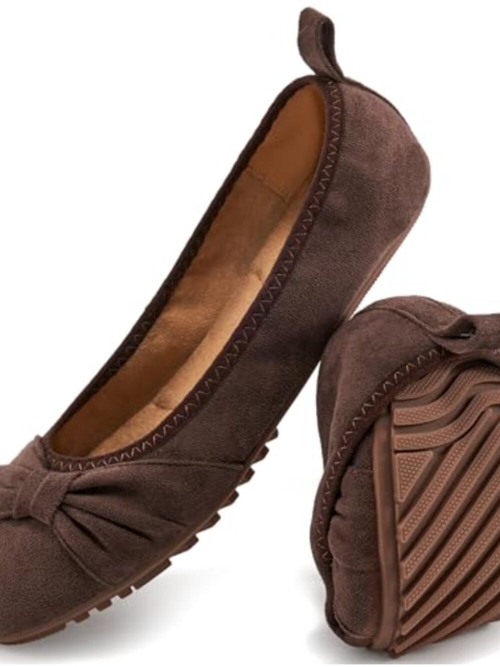 Women's Suede Slip-On Flats Memory Foam Comfort Loafers